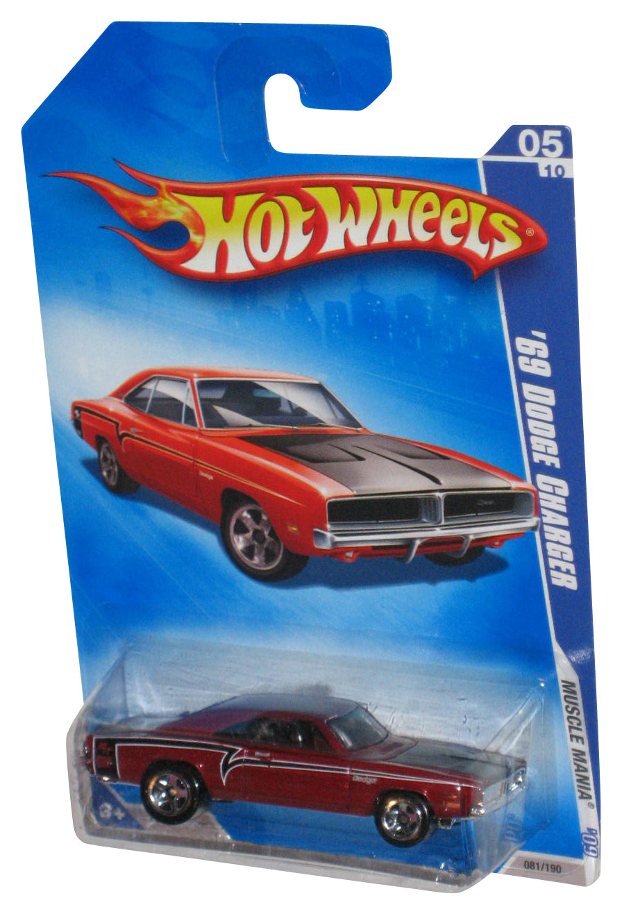 Hot Wheels Muscle Mania '09 Red '69 Dodge Charger Toy Car 081/190