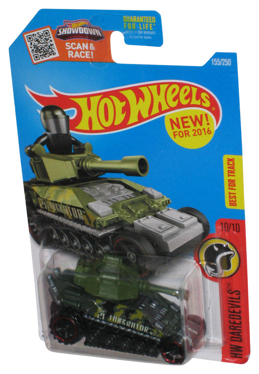 Hot Wheels HW Daredevils 10/10 (2016) Green Tanknator Toy Tank 155/250