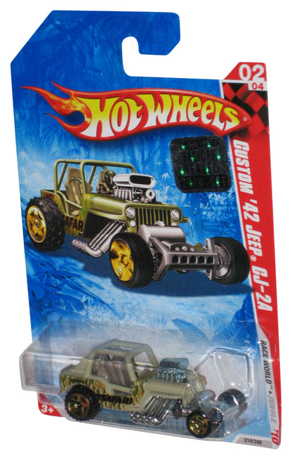 Hot Wheels Race World Jungle '10 Tan Custom '42 Jeep CJ-2A Car 214/240 - (Factory Sealed Sticker)