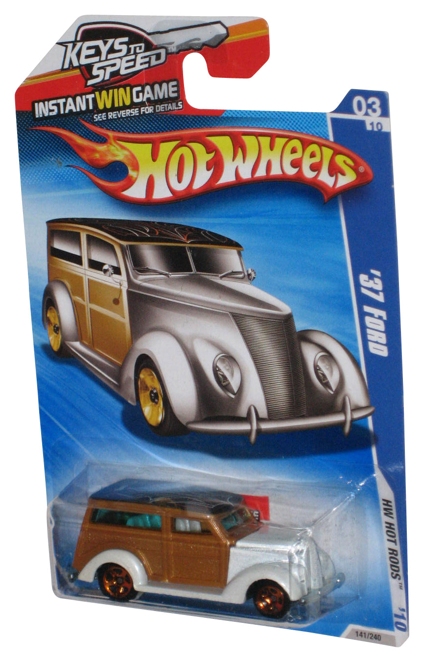 Hot Wheels HW Hot Rods '10 Silver & Brown '37 Ford Toy Car 141/240