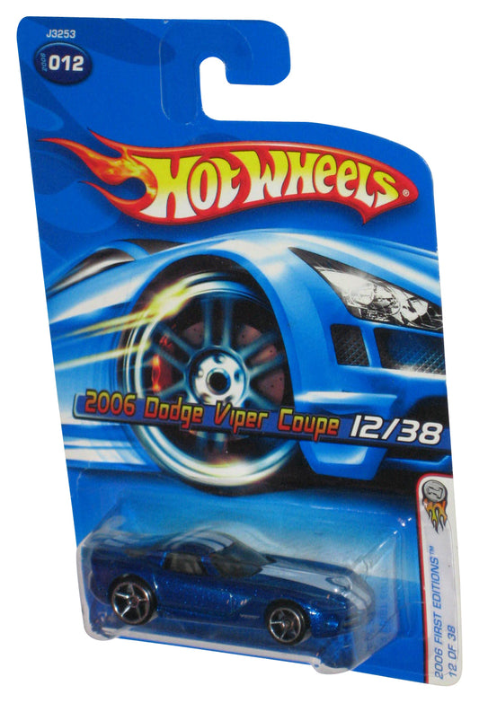 Hot Wheels 2006 First Editions 12/38 Blue Dodge Viper Coupe Car #012 - (Cracked Plastic)