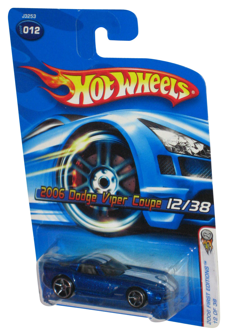 Hot Wheels 2006 First Editions 12/38 Blue Dodge Viper Coupe Car #012 - (Cracked Plastic)