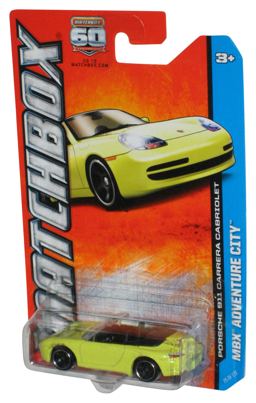 Matchbox MBX Adventure City (2012) Yellow Porsche 911 Carrera Cabriolet Toy Car 25/120