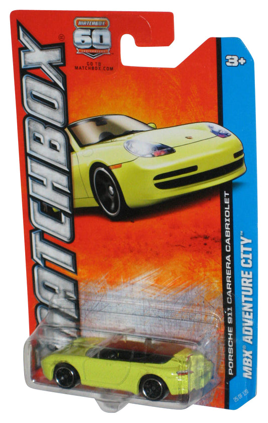 Matchbox MBX Adventure City (2012) Yellow Porsche 911 Carrera Cabriolet Toy Car 25/120