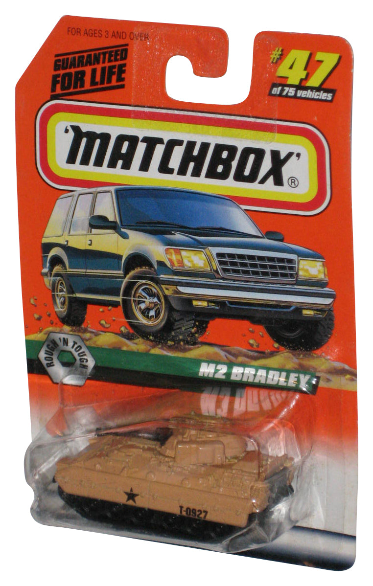 Matchbox Rough 'N Tough Tan M2 Bradley (1997) Toy Vehicle #47/75 - (Dented Plastic)