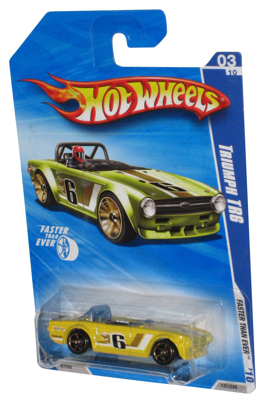 Hot Wheels Faster Than Ever '10 Yellow Triumph TR6 Toy Car 131/240