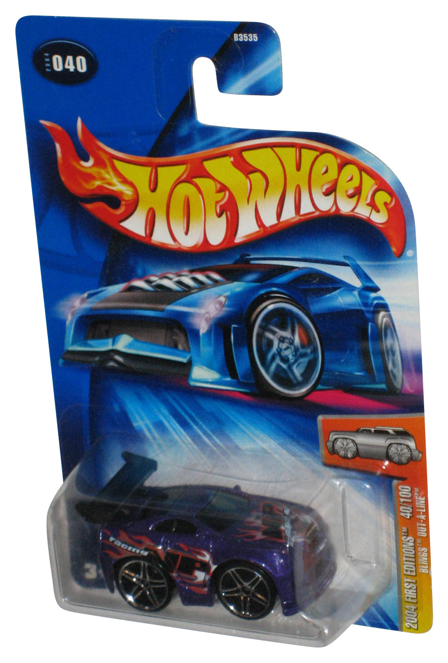 Hot Wheels 2004 First Editions 40/100 Purple Blings Out-A-Line Toy Car #040