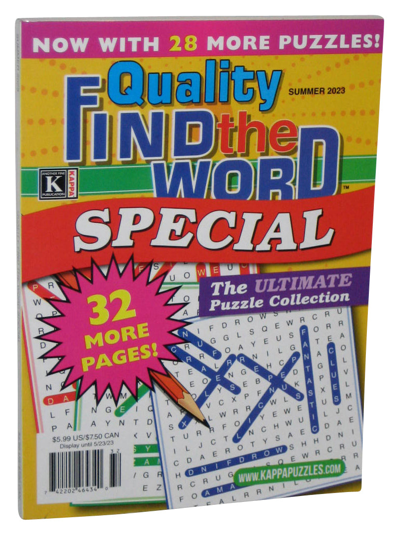 Kappa Quality Find The World Special Summer 2023 Crossword Puzzle Book