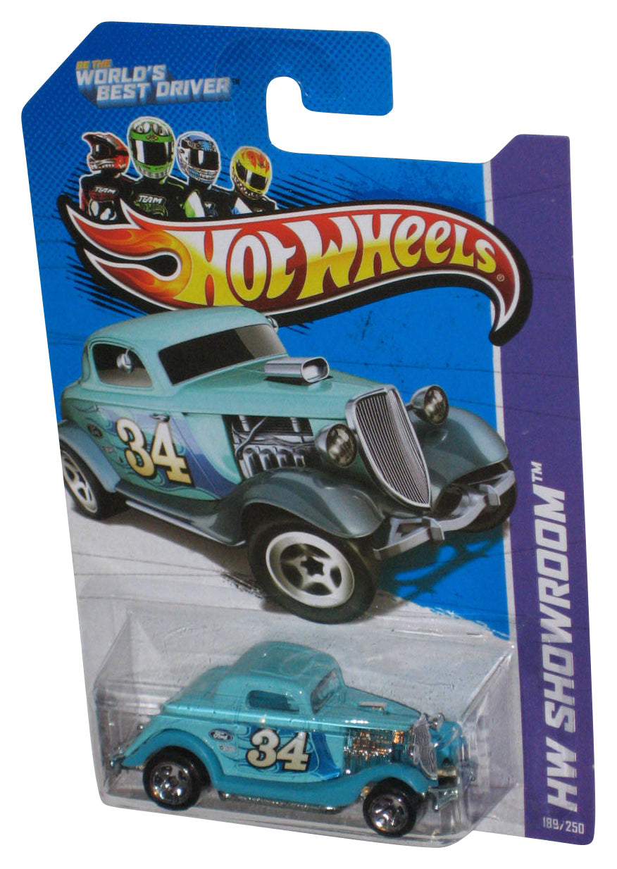 Hot Wheels HW Showroom (2012) Blue 3-Window '34 Ford Toy Car 189/250