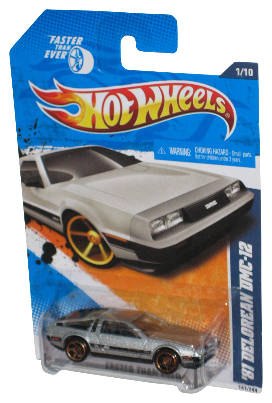 Hot Wheels Faster Than Ever 1/10 Silver '81 Delorean DMC-12 Toy Car 141/244