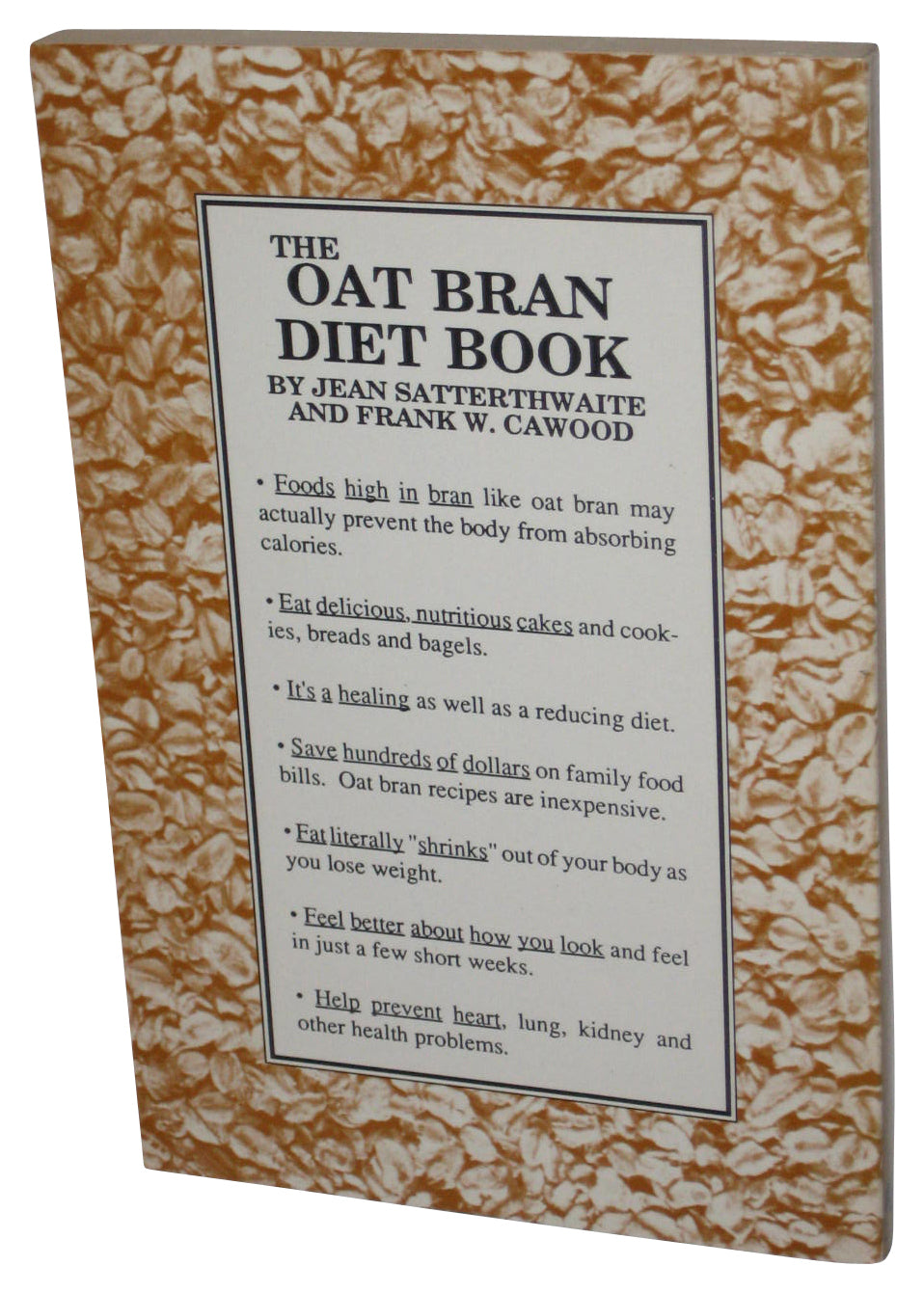 The Oat Bran Diet Book (1989) Paperback Book
