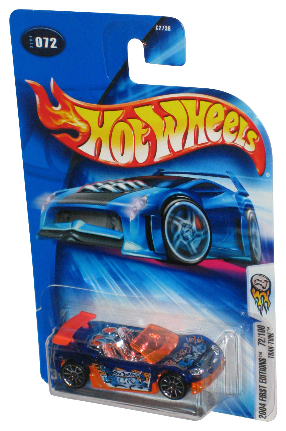 Hot Wheels 2004 First Editions Trak-Tune Blue & Orange Toy Car #072