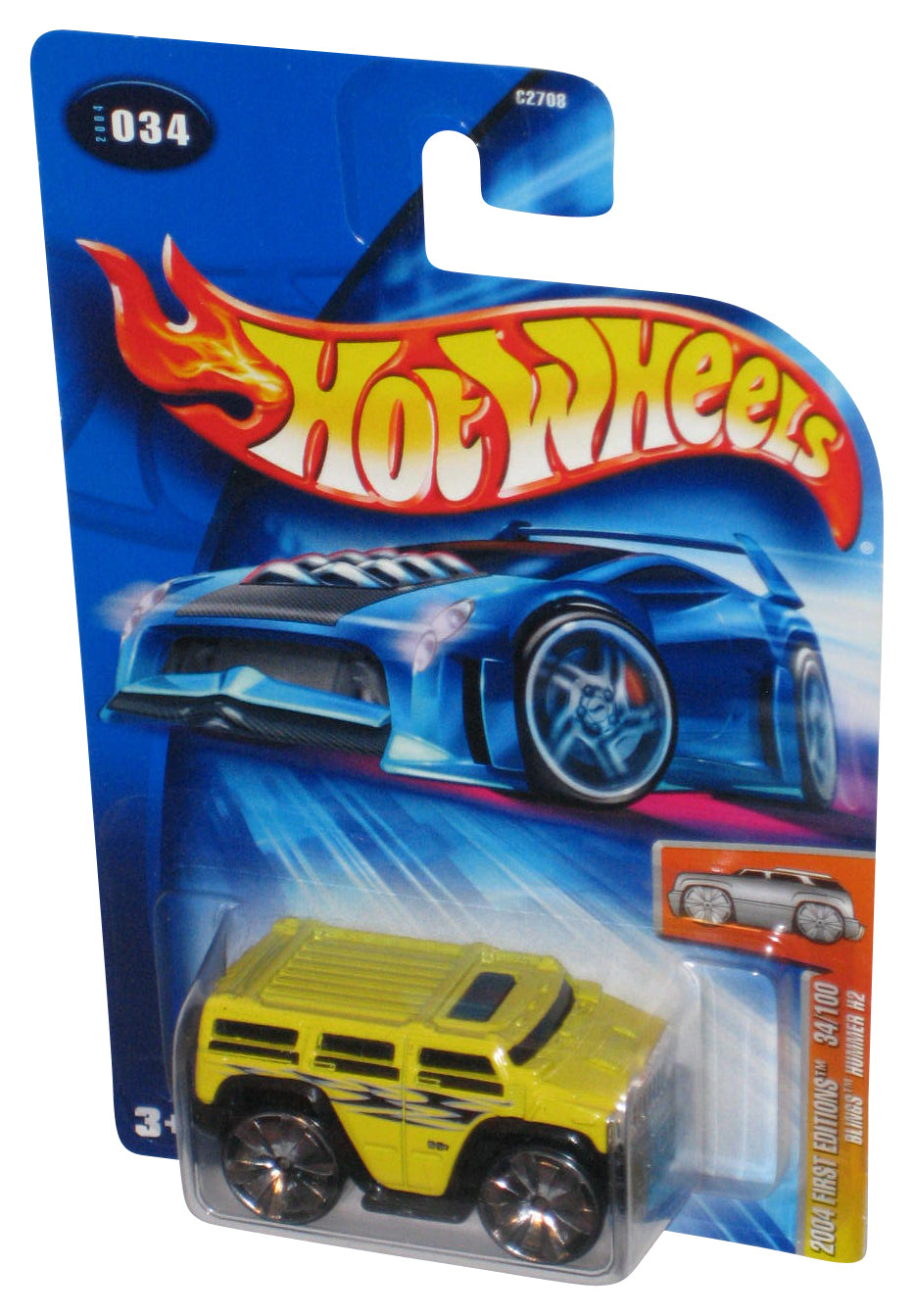 Hot Wheels 2004 First Editions Blings Yellow Hummer H2 Toy Car #034/100