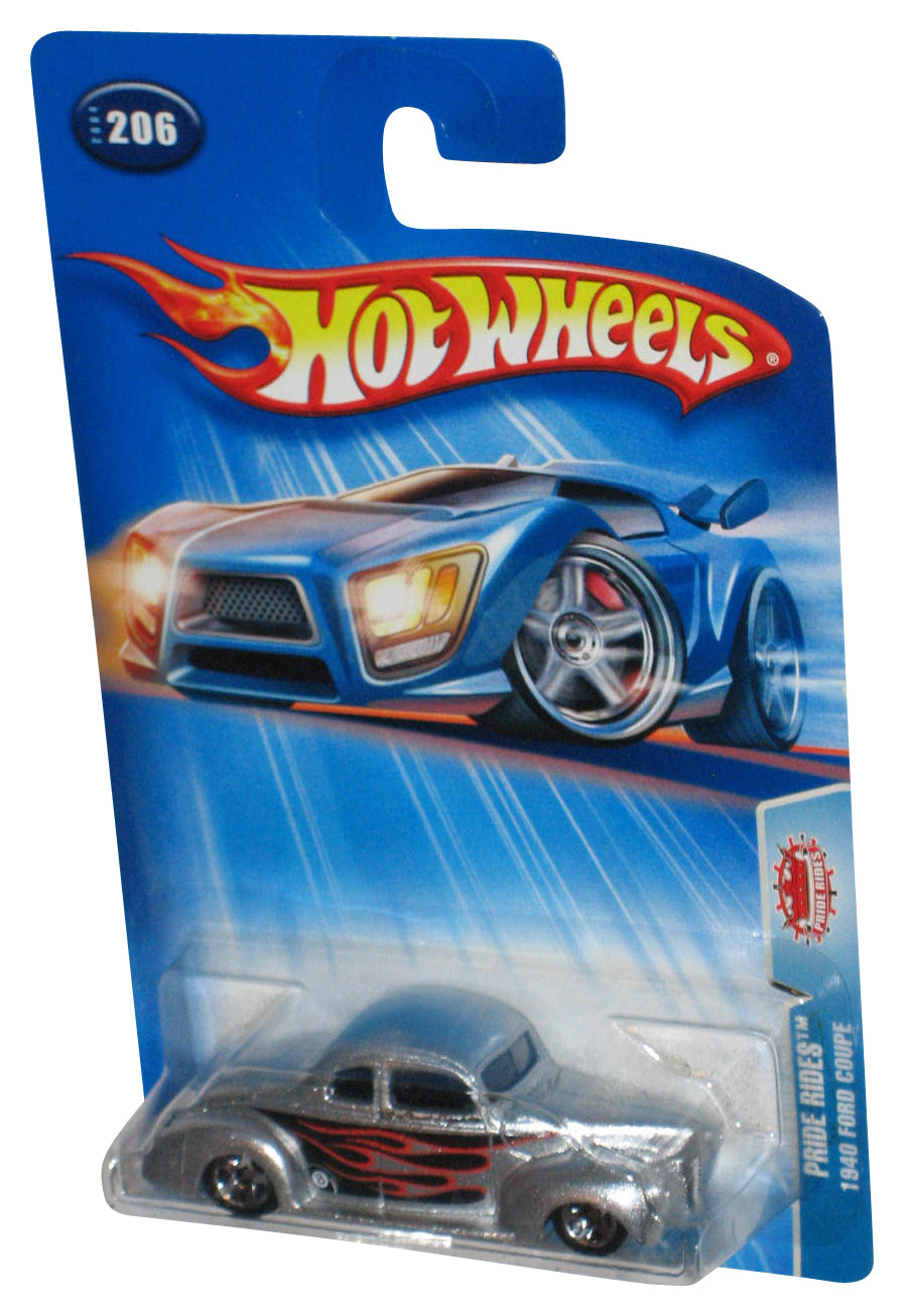 Hot Wheels Pride Rides (2004) Silver 1940 Ford Coupe Toy Car #206