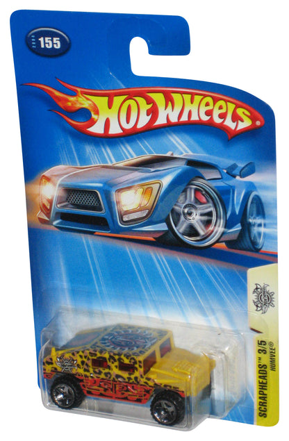 Hot Wheels Scrapheads 3/5 (2004) Humvee Yellow Die-Cast Toy #155