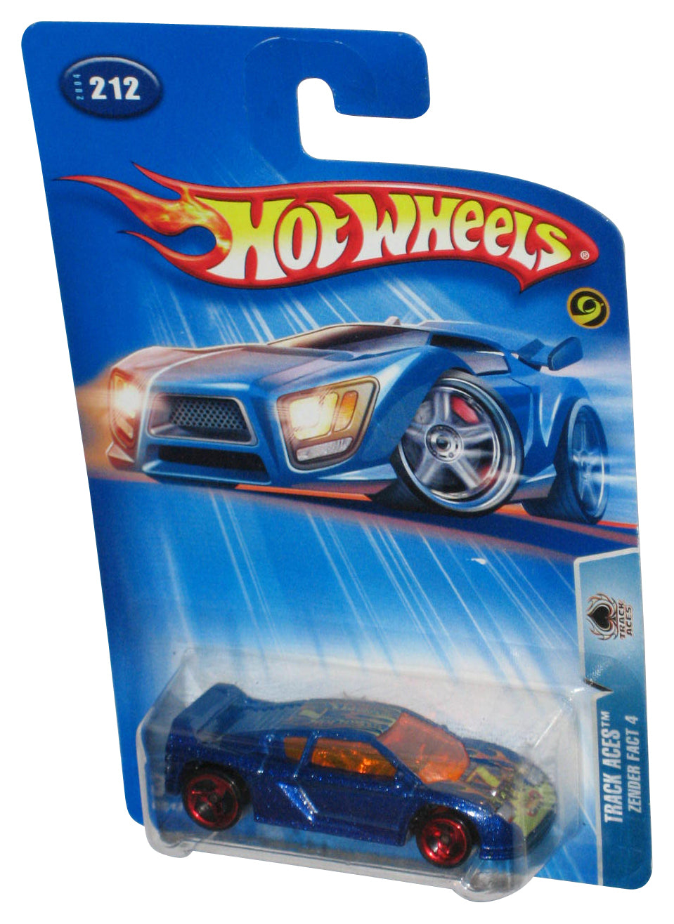 Hot Wheels Track Aces (2004) Blue Zender Fact 4 Toy Car #212