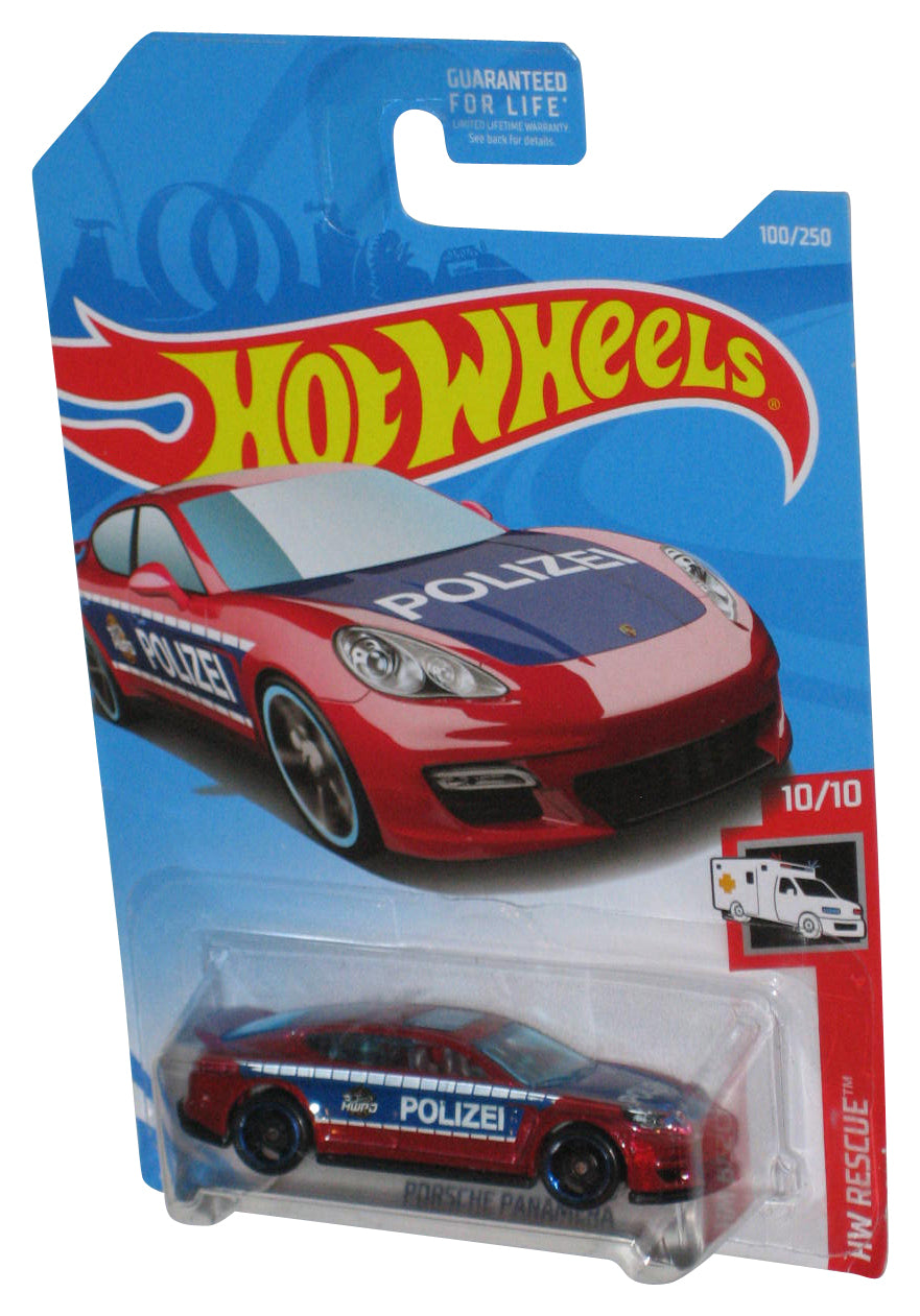Hot Wheels HW Rescue 10/10 (2017) Porsche Panamera Red Toy Car 100/250