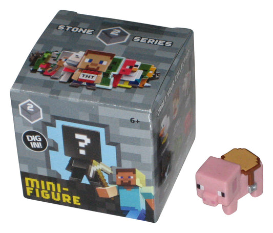 Minecraft End Stone Series 2 (2014) Mattel Saddled Pig 1-Inch Mini Figure