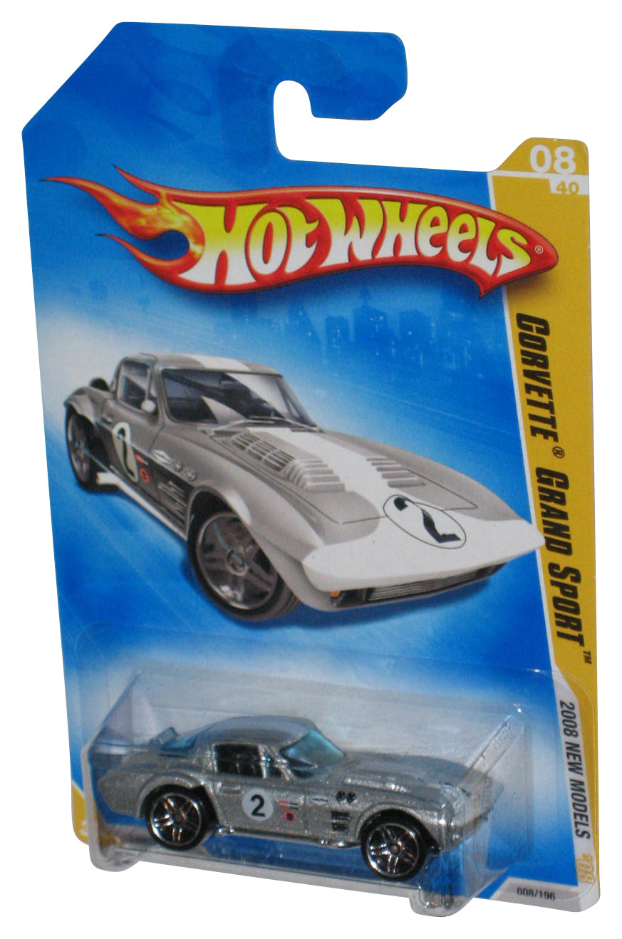 Hot Wheels 2008 New Models 8/40 Silver Corvette Grand Sport Toy Car 008/196