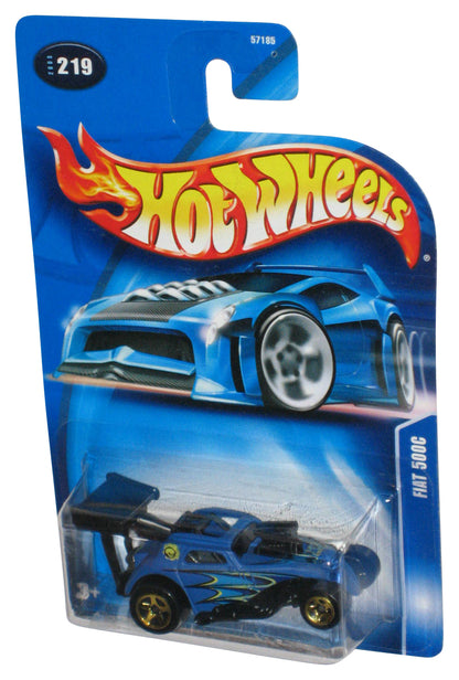Hot Wheels Blue Fiat 500C (2003) Mattel Die-Cast Toy Car #219