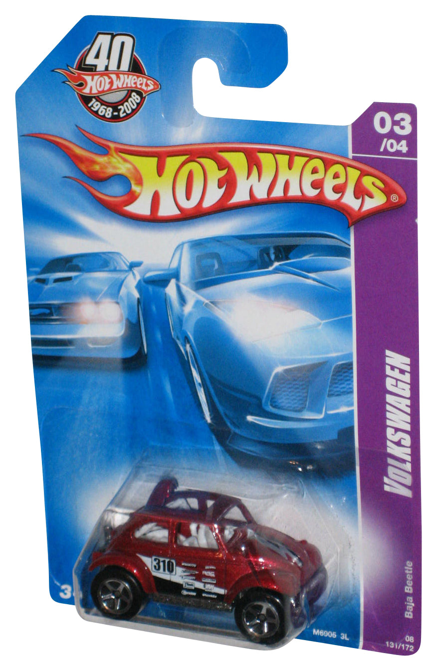 Hot Wheels 40th Anniversary Volkswagen 3/4 (2007) Red Baja Beetle Car 131/172