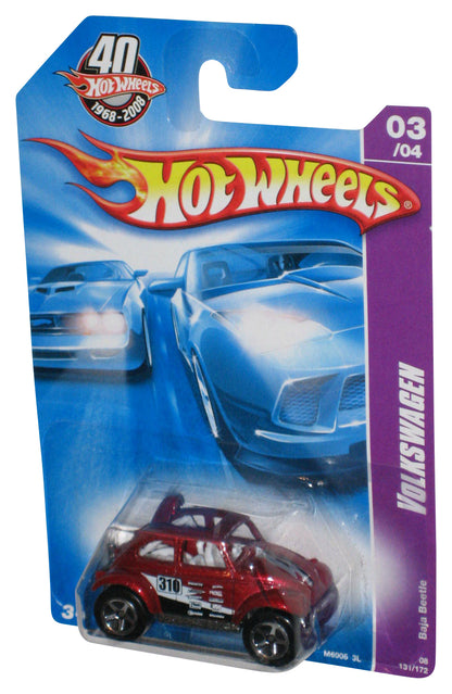 Hot Wheels 40th Anniversary Volkswagen 3/4 (2007) Red Baja Beetle Car 131/172