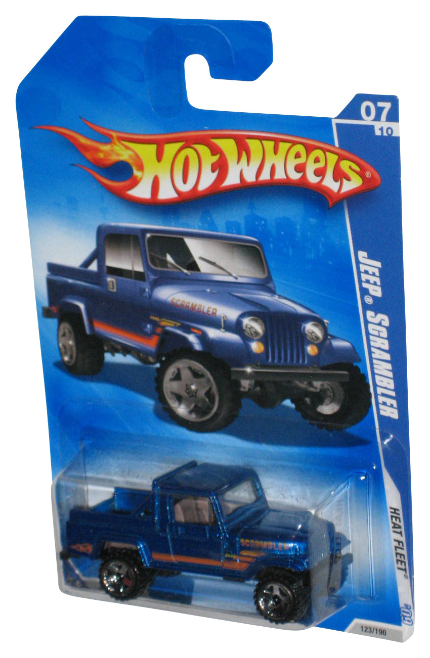 Hot Wheels Heat Fleet 07/10 '09 Blue Jeep Scrambler Toy 123/190 - (Plastic Small Dent)