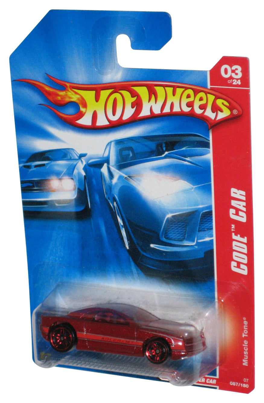 Hot Wheels Code Car 3/24 (2006) Red Muscle Tone Die-Cast Toy Car 087/180
