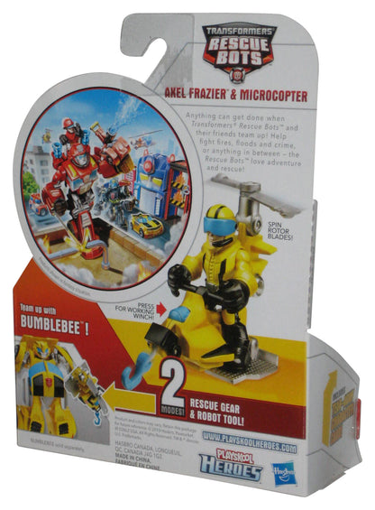 Transformers Rescue Bots (2010) Playskool Axel Frazier & Microcopter Figure & Helicopter Toy