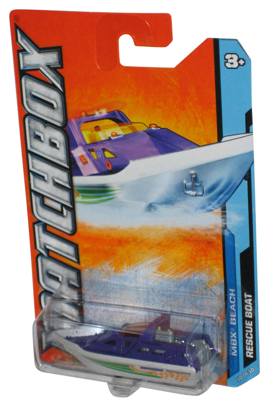 Matchbox MBX Beach 10/10 (2011) Purple & White Toy Rescue Boat 20/120
