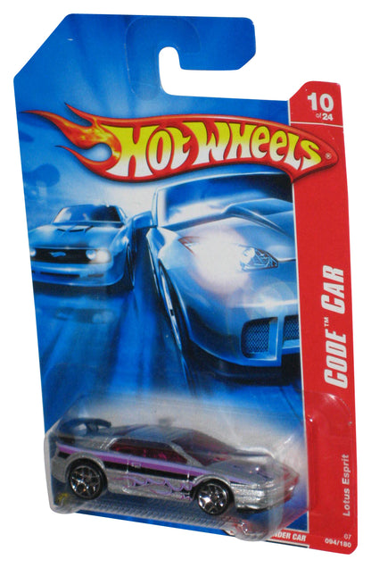 Hot Wheels Code Car 10/24 (2006) Silver & Purple Lotus Esprit Car 094/180