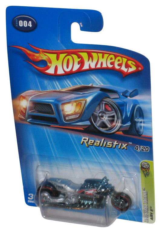 Hot Wheels Realistix 4/20 (2005) First Editions Airy 8 Red Toy Motorcycle Bike #004