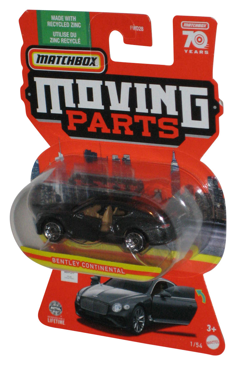 Matchbox Moving Parts (2022) Dark Silver Bentley Continental Toy Car 1/54