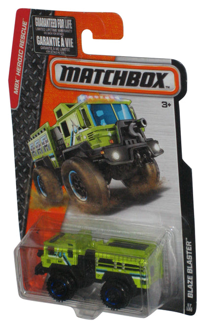 Matchbox MBX Heroic Rescue (2015) Green Blaze Blaster Toy Vehicle 67/120 - (Cracked Plastic)