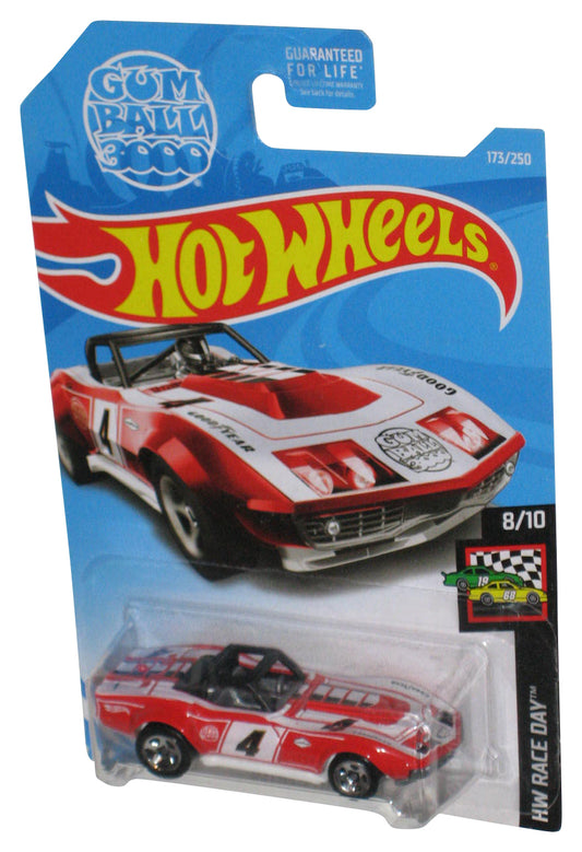 Hot Wheels HW Race Day 8/10 (2017) Red & White '69 Corvette Racer Gum Ball 3000 Car 173/250