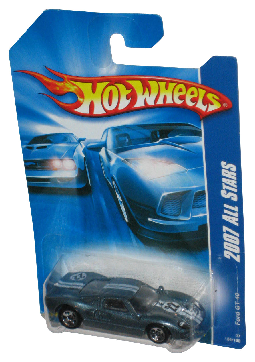 Hot Wheels 2007 All Stars Blue Ford GT-40 Die-Cast Toy Car 134/180