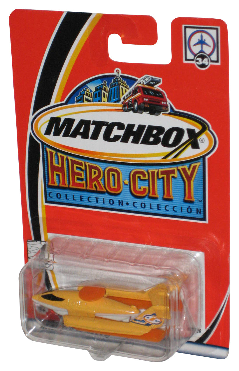 Matchbox Hero City (2002) Mattel Yellow Radar Plane Die-Cast Toy #34