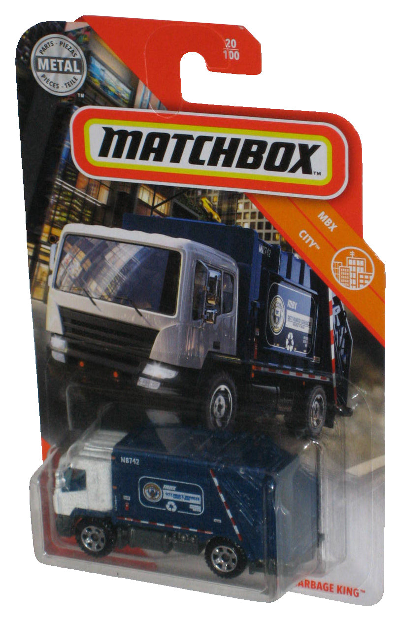 Matchbox MBX City (2019) Blue Garbage King Toy Truck 20/100