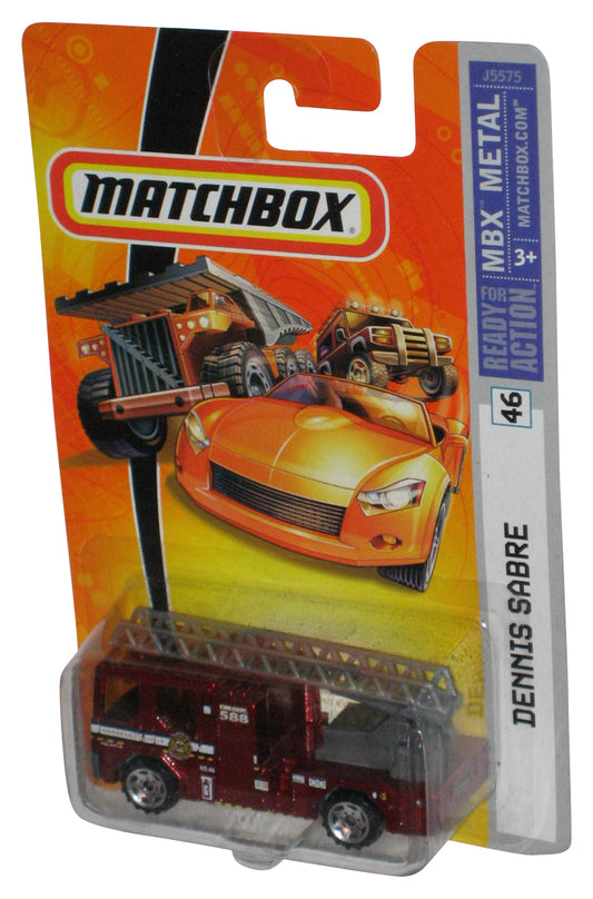Matchbox MBX Metal (2006) Red Dennis Sabre Red Metallic Fire Engine Ladder Truck Toy #46
