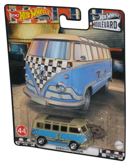 Hot Wheels Boulevard (2020) Tan & Blue Volkswagen Deluxe Station Wagon Real Riders Van #44