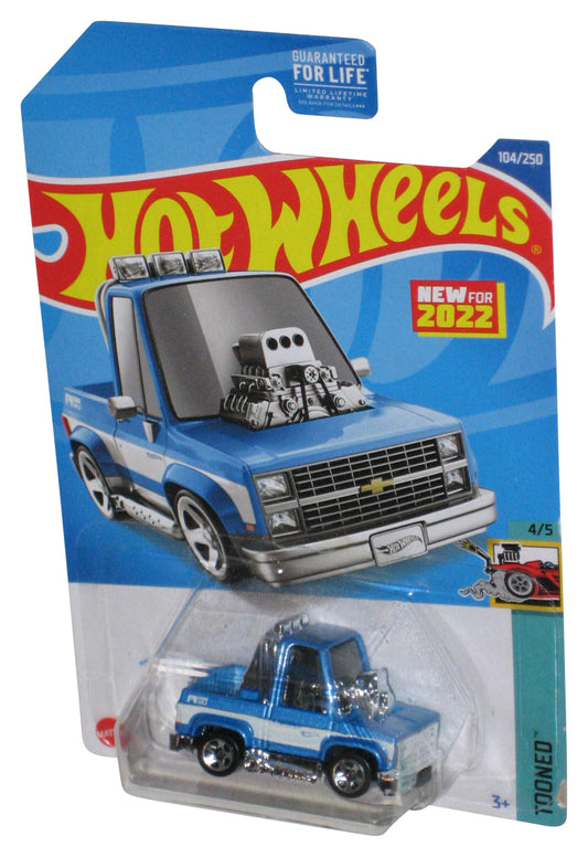 Hot Wheels Tooned (2022) Blue Toon'd '83 Chevy Silverado Toy Car 104/250