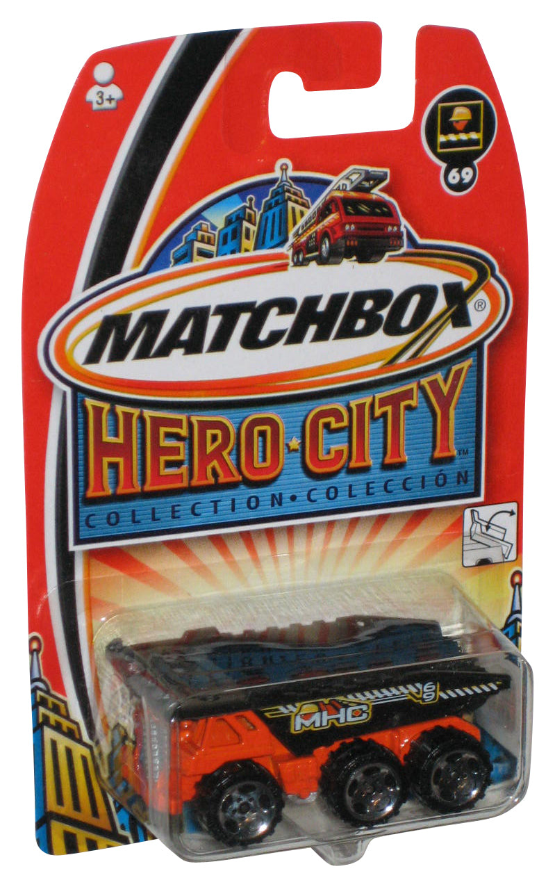 Matchbox Construction (2003) Hero City Black & Orange Dump Truck Toy #69