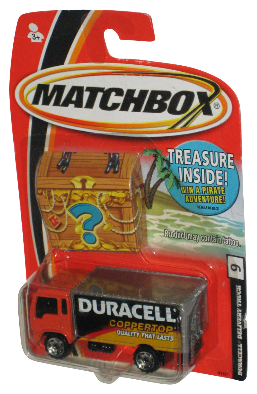 Matchbox Treasure Inside (2004) Black & Orange Duracell Delivery Truck Toy #9