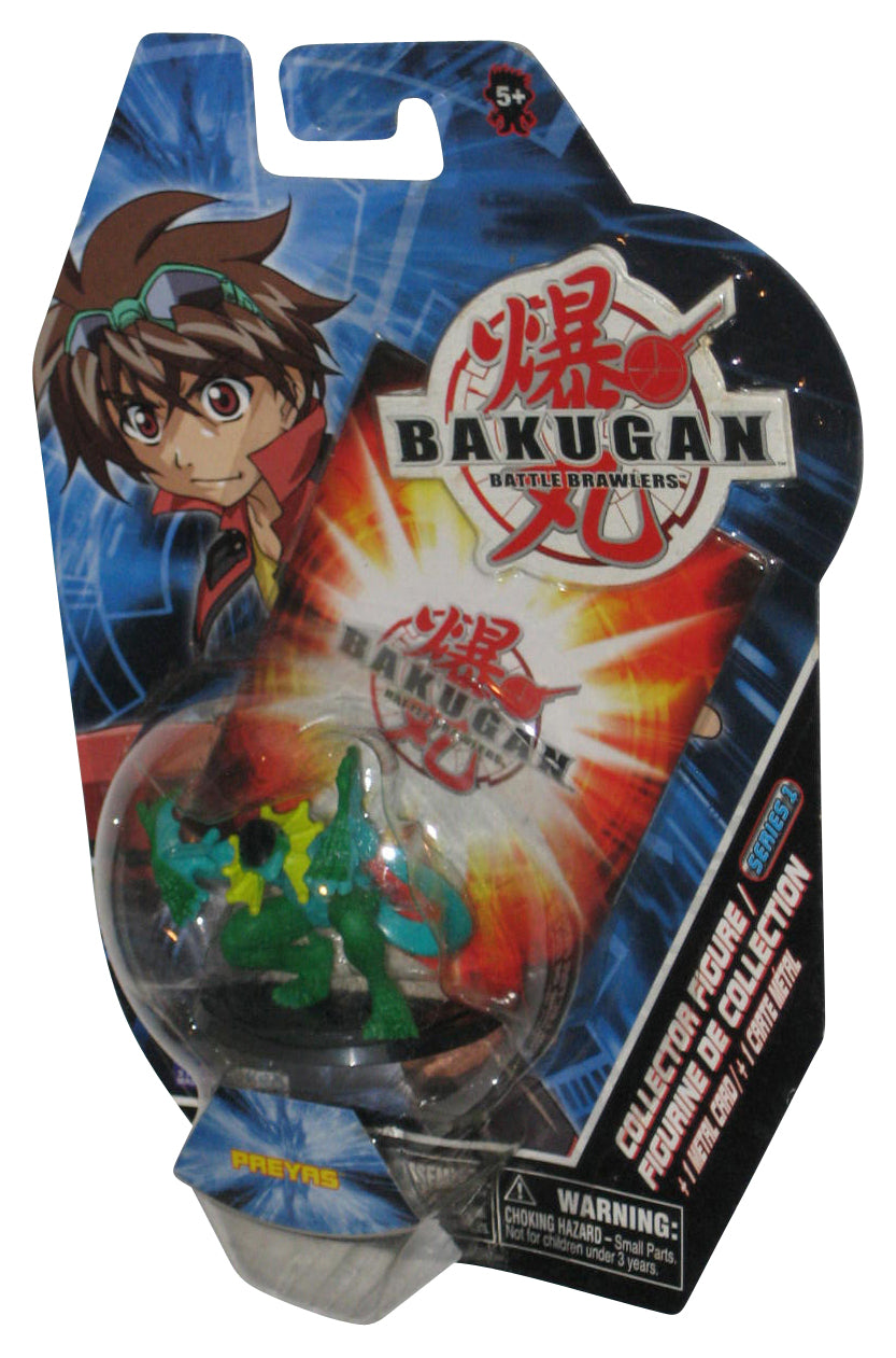 Bakugan Battle Brawlers (2007) Spin Master Green Preyas 2-Inch Mini Figure w/ Metal Card