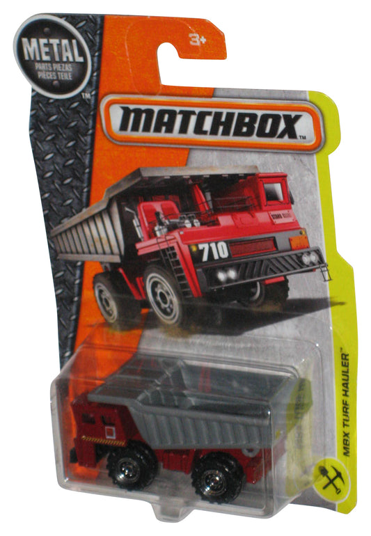 Matchbox MBX Turf Hauler (2016) Red & Gray Die-Cast Metal Truck 45/125 - (Cracked Plastic)