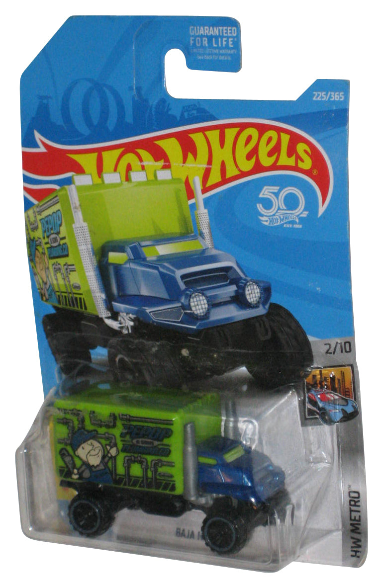 Hot Wheels HW Metro 2/10 (2017) Baja Hauler Green Toy Car 225/365 - (Minor Wear)