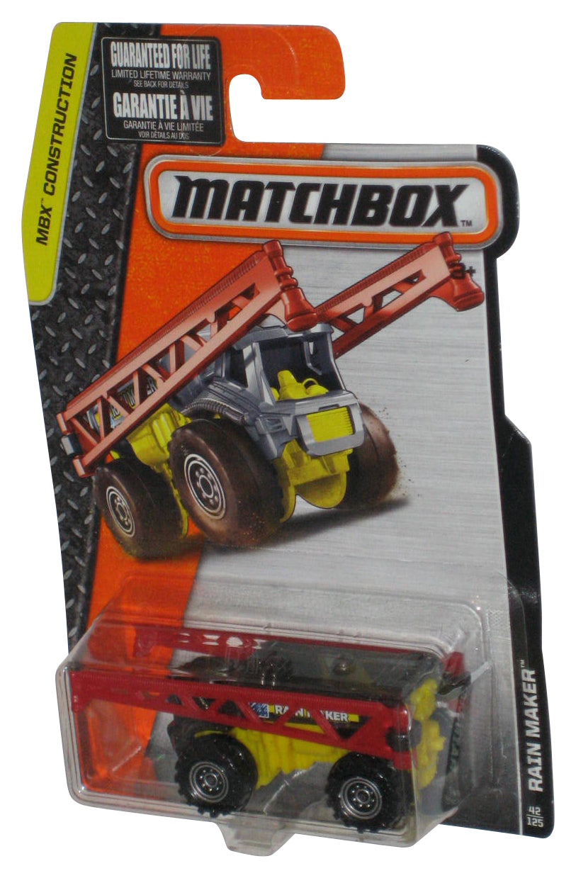 Matchbox MBX Construction (2015) Red & Yellow Rain Maker Toy 42/125 - (Cracked Plastic)