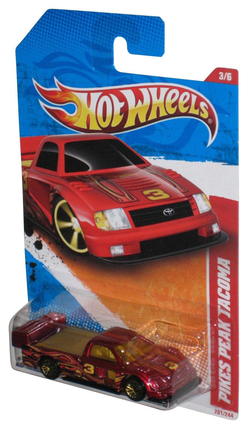 Hot Wheels Thrill Racers 3/6 Volcano Red Pikes Peak Tacoma Toy Car 201/244