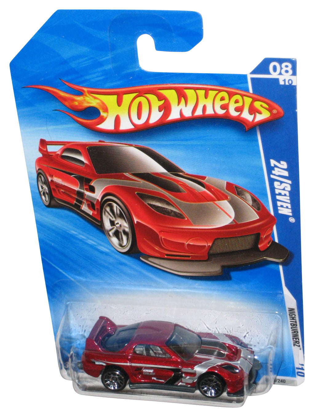 Hot Wheels Nightburnerz '10 8/10 (2010) Red 24/Seven Toy Car 096/240