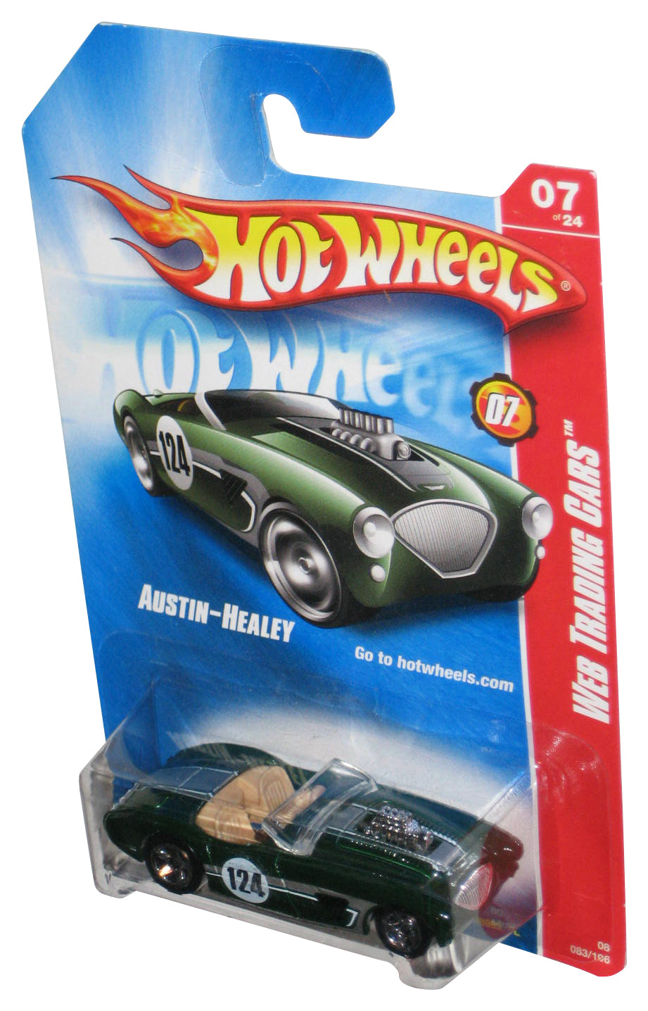 Hot Wheels Web Trading Cars (2007) Green Austin-Healey Toy Car 083/196